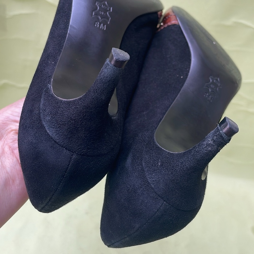 Vintage brown/black Tory Burch leather heels - Picture 13 of 16